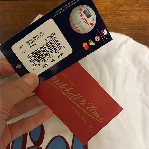 Mitchell & Ness White Philadelphia Phillies Unisex Tee - Youth M, NWT - Picture 5 of 9